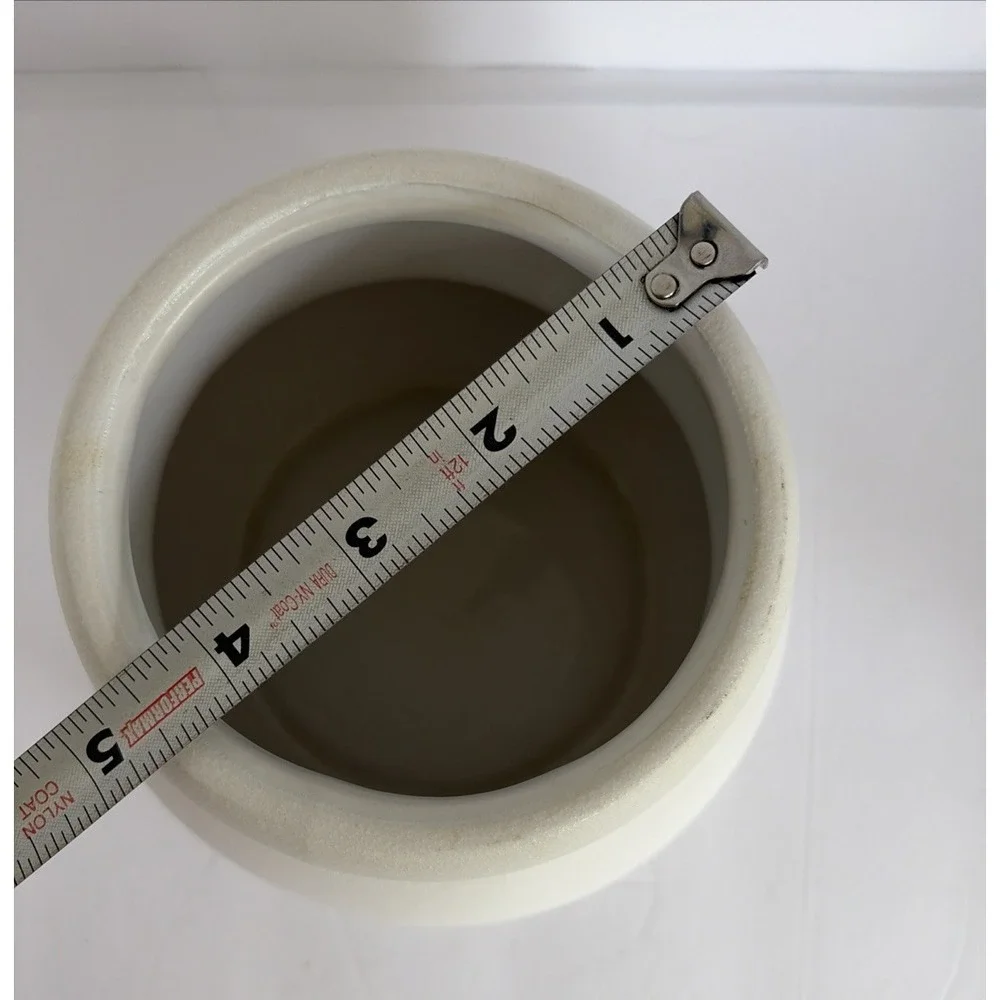 White Matte Ceramic Vase Round Bulbous Minimalist Modern Sleek Beachy Decor